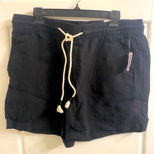 Old Navy Black High Waisted Textured Cotton Pull-On Shorts